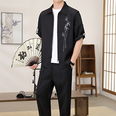 （版权注册仿款必究）夏季新款套装冰丝短袖长裤休闲时尚两件套，男装T恤，星座1206（原A206）