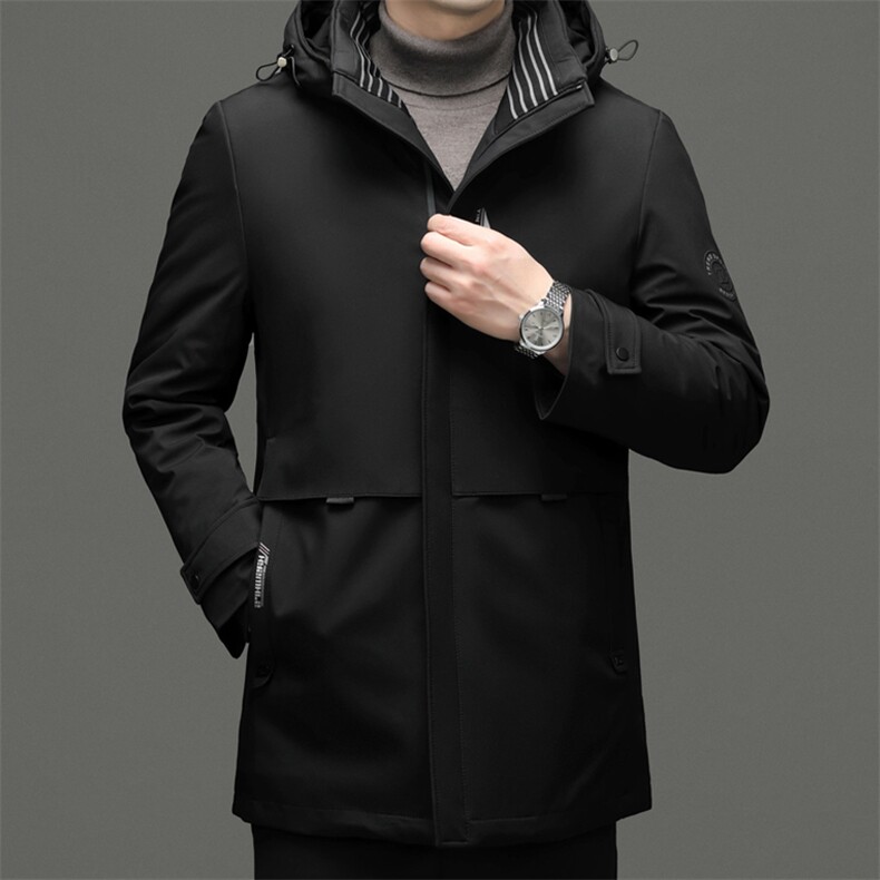 冬季新款男士可脱卸内胆连帽羽绒服中年男装加厚保暖白鸭绒外套,男装羽绒服,电商B212（原钱塘6029）