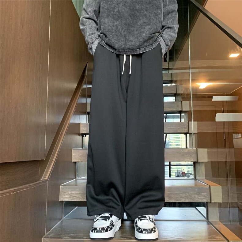 春秋季潮牌高街休闲裤男宽松直筒垂感运动裤子K7136-P40图片