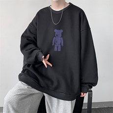 圆领卫衣男大码加厚加绒长袖t恤男S6242-P28加绒款-P33，男装卫衣，电商A040