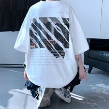 2022港风大码短袖青少年宽松圆领印花情侣T恤517A-2-Y6602-P28图片