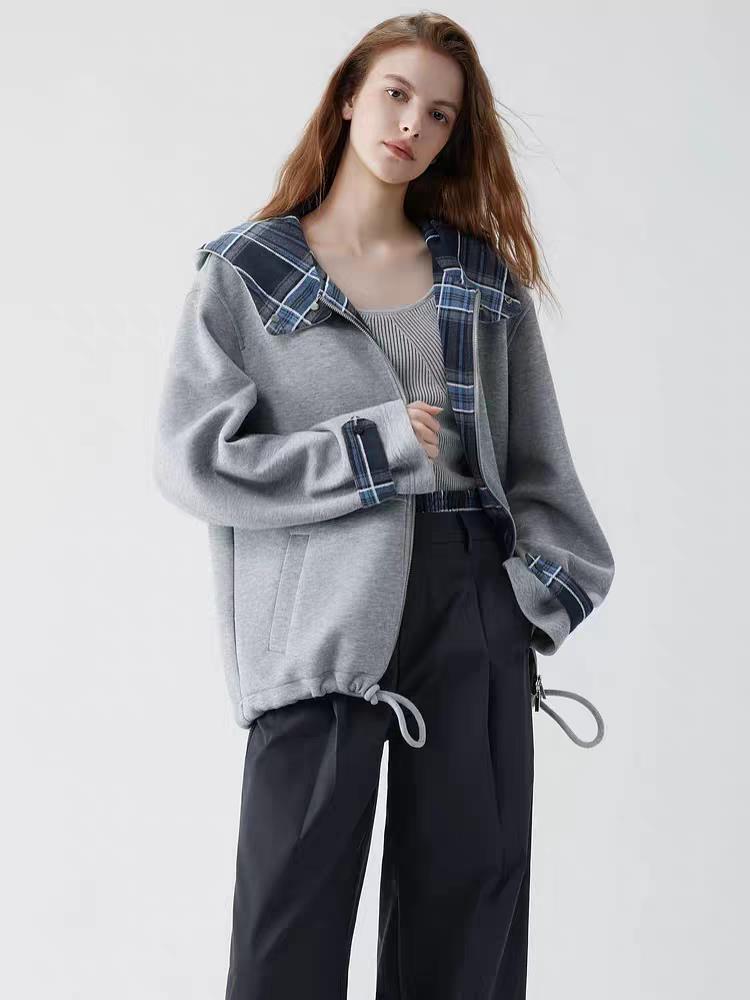 2025年秋季宽松型单件短款拉链,女装短外套,泰合衣坊
