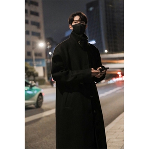 男士加厚冬装毛呢大衣韩版潮流中长款过膝呢大衣外套男YF901-P128图片