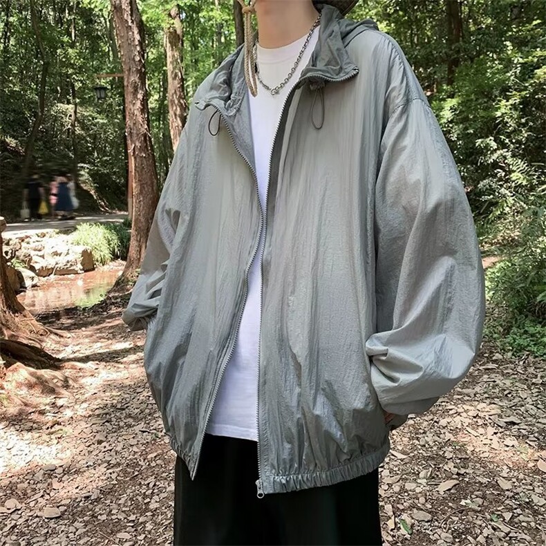 透气防晒衣男夏季外套潮宽松连帽夹克户外运动防晒衣服W4948-P38,男装防晒衣,星座412-2