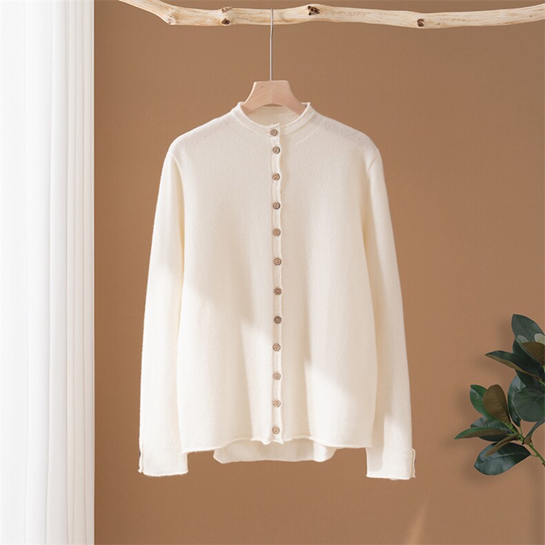 2025年秋季新款百搭女士长袖系扣羊绒衫开衫，女装羊绒衫，澳冬特羊绒