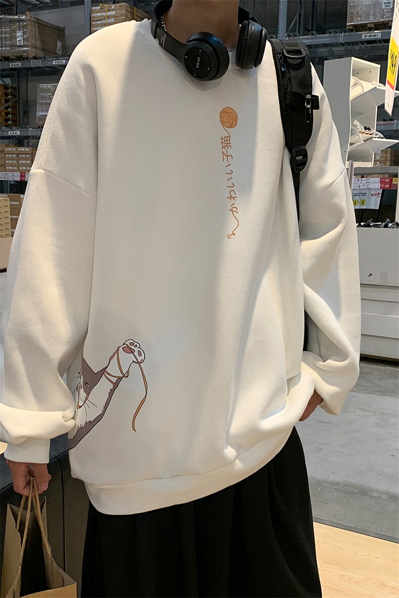 S6013-P35春季圆领卫衣男大码韩版宽松长袖外套男,男装卫衣,电商A040