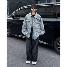 2025冬季帅外套男ins高街潮牌原宿风韩版潮流宽松夹克W6252-P77，男装夹克，星座412-2