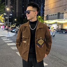 美式休闲翻领夹克男2026春季新款潮流百搭时尚男士外套上衣潮，男装夹克，星座218-1（原230）