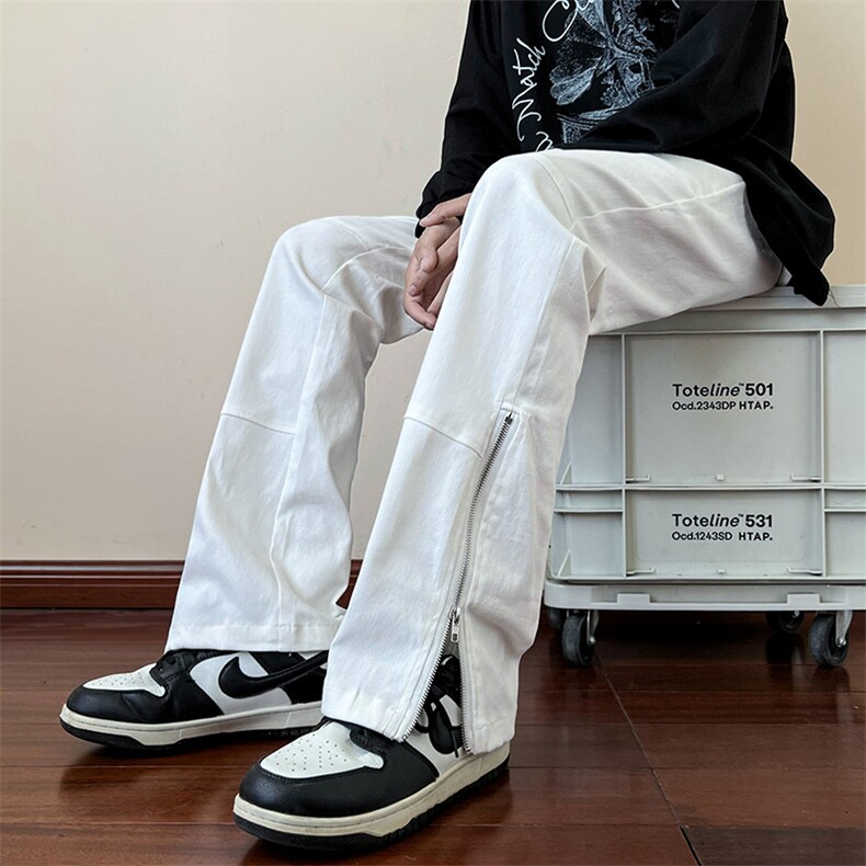 B2212023秋装新款美式ins高街小众拉链休闲裤LK22063-P65控88,男装休闲裤,电商B221