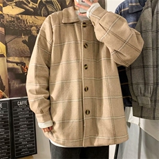 港风外套男韩版潮流情侣ins风衣夹克百搭格子毛呢衣服JK288-P70，男装夹克，星座1008-2