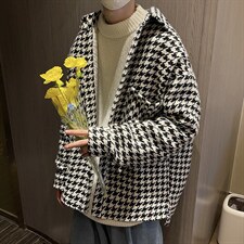 2023秋装新款宽松休闲千鸟格夹克外套ins潮A071-1007-P68控价88,男装夹克,电商A071