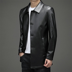 ZL88220秋冬新款男士休闲海宁皮衣翻领夹克绵羊皮外套皮衣男，男装夹克，电商B360