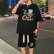 套装！华夫格套装短袖T恤短裤男TZ236-特P38，男装牛仔裤，电商B367