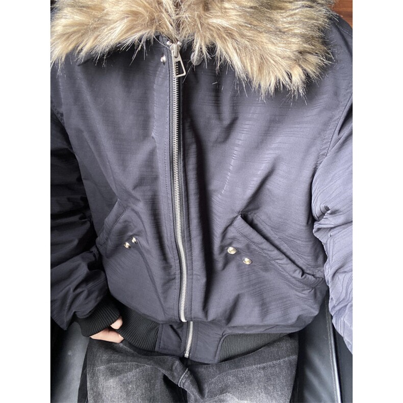【有货】S476CC-特P98毛领工装棉服男加厚短款飞行夹克外套,男装夹克,星座1007（原301D）