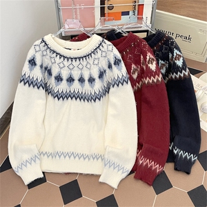 圣诞毛衣男女情侣装针织衫潮牌冬季圆领毛线衣外套MY0388-P63图片