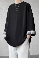 8XL-M特大码短袖男夏季高品质冰丝五分袖拼色宽松大码T恤DX308P38，男装T恤，电商D206-1