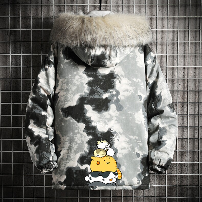 MC49090-P135日系潮衣男大码派克服男工装服外套袄网格,男装棉衣,电商A040A