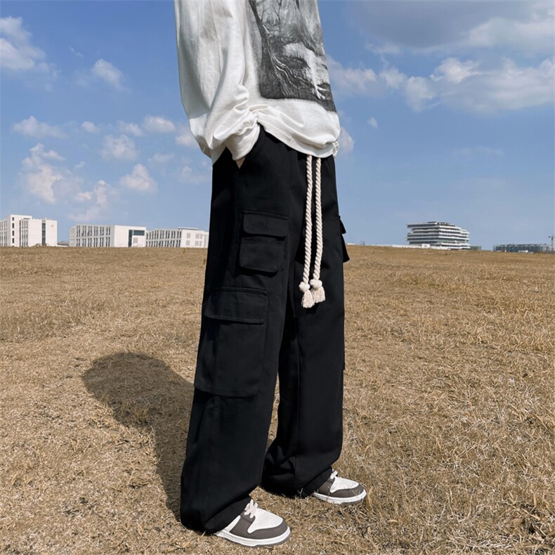 美式复古多口袋工装裤男直筒宽松日系休闲长裤K0100-P48,男装休闲裤,星座308B-1