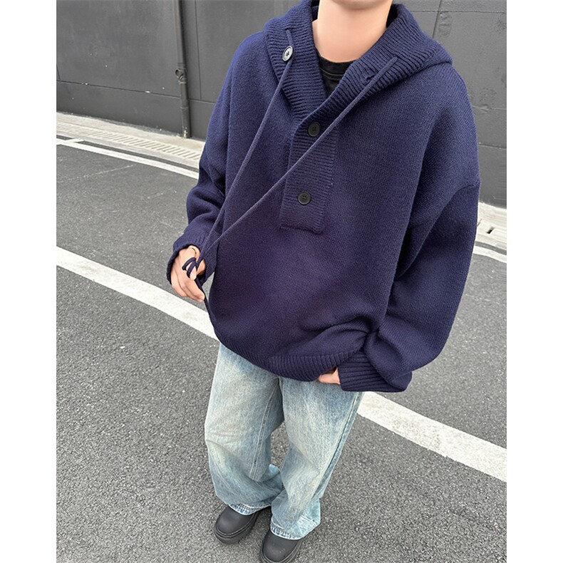 高品质连帽毛衣男士半开衫针织衫宽松情侣套头上衣潮MY0641-P78,男装针织衫/毛衣,星座308B-2
