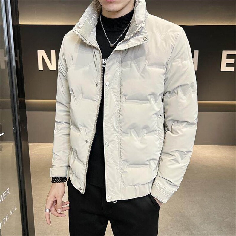 标三防面料冬季男士立领简约时尚潮流帅气百搭鸭绒保暖外套,男装羽绒服,电商A225