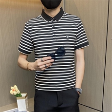 PL043-特P40控65短袖Polo衫男夏季经典条纹翻领半袖T恤男士冰丝棉，男装Polo衫，电商D310B
