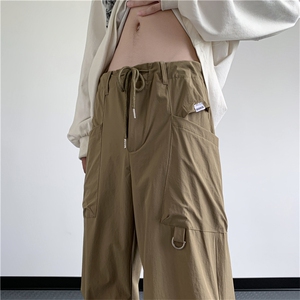 阔腿冰丝休闲裤美式机能伞兵工装裤男直筒冲锋运动裤 K7312-P36图片