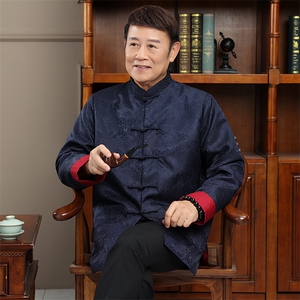 2024高品质主推秋款风唐装外套男装中老年中式复古盘扣夹克图片
