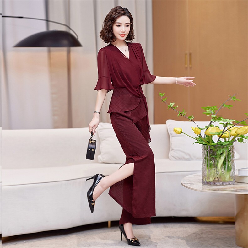 喜婆婆婚宴装春季妈妈礼服平时可穿婚礼穿搭高贵年轻洋气裤子套装,女装套装/套裙,缘衣格