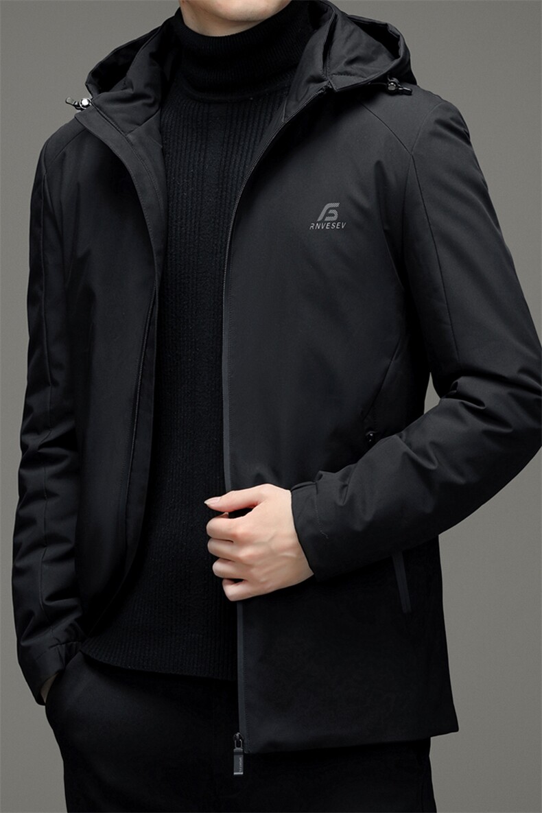 男士连帽休闲印花羽绒服2023年冬季新款中年爸爸装加厚保暖外套,男装羽绒服,电商B212（原钱塘6029）