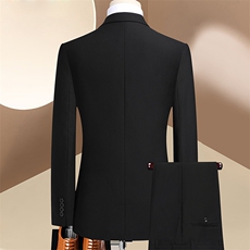 高品质商务休闲双排扣微弹三件套，胸花需另配，男装西服套装，电商D210