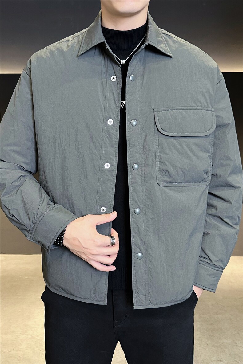 90新标2025设计款简约休闲翻领轻薄保暖羽绒服外套75381-P198,男装羽绒服,电商A413