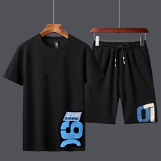 男士短袖t恤套装夏季休闲运动帅气一套潮流套装5013-TZ158-P25，男装套装，星座1105