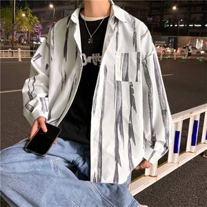 长袖衬衫男港风潮流扎染衬衫CW1356P32图片
