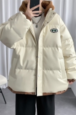 冬季学生潮假两件PU皮棉衣外套加绒保暖棉服男士8132-P145控价188，男装棉衣，电商A441-1
