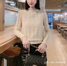 2021年冬季加厚修身显瘦气质蕾丝打底衫 大量供应，其它，婉伦