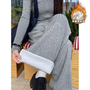 高克重420g保暖银狐绒宽松垂感休闲裤男K24075J加绒-特P38控75图片