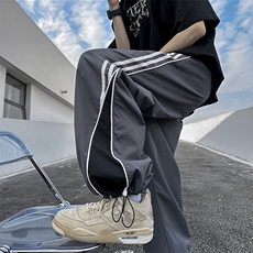 百搭休闲裤男宽松2023潮男束脚裤子百搭ins港风潮男裤K0811-P40，男装休闲裤，星座308B-1