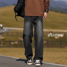 直筒牛仔裤男士新款高街休闲裤子宽松阔腿裤K870特批40加绒特批50，男装休闲裤，星座718-1