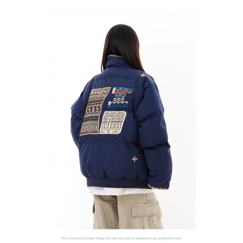 潮民族风棉服男女冬季情侣装刺绣棉衣外套面包服DT999 P92图片
