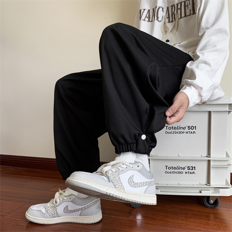 A018-K710P45/秋季斜纹面料纯色休闲大码长裤九分裤男，男装休闲裤，电商A018