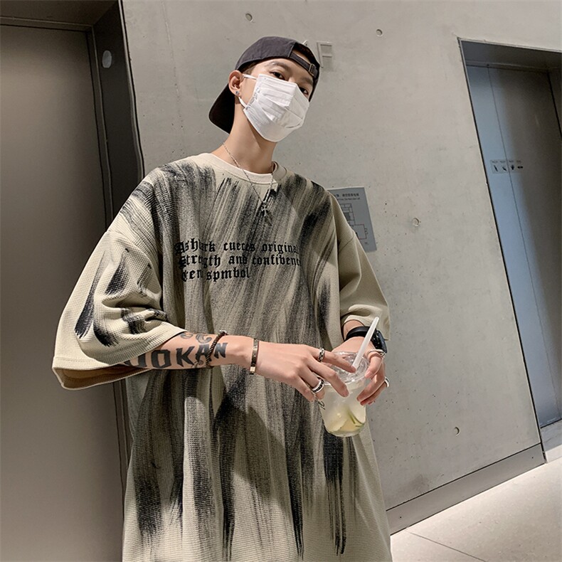 新款短袖t恤男夏季韩版潮流港风宽松休闲潮牌体恤衫T098-P30,男装T恤,星座308B-2
