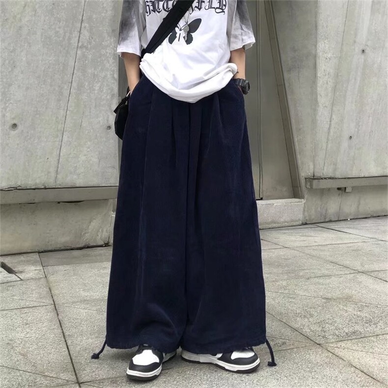新款复古日系慵懒潮流ins灯芯绒直筒休闲阔腿长裤男女潮牌7054p35,男装休闲裤,星座1008-1