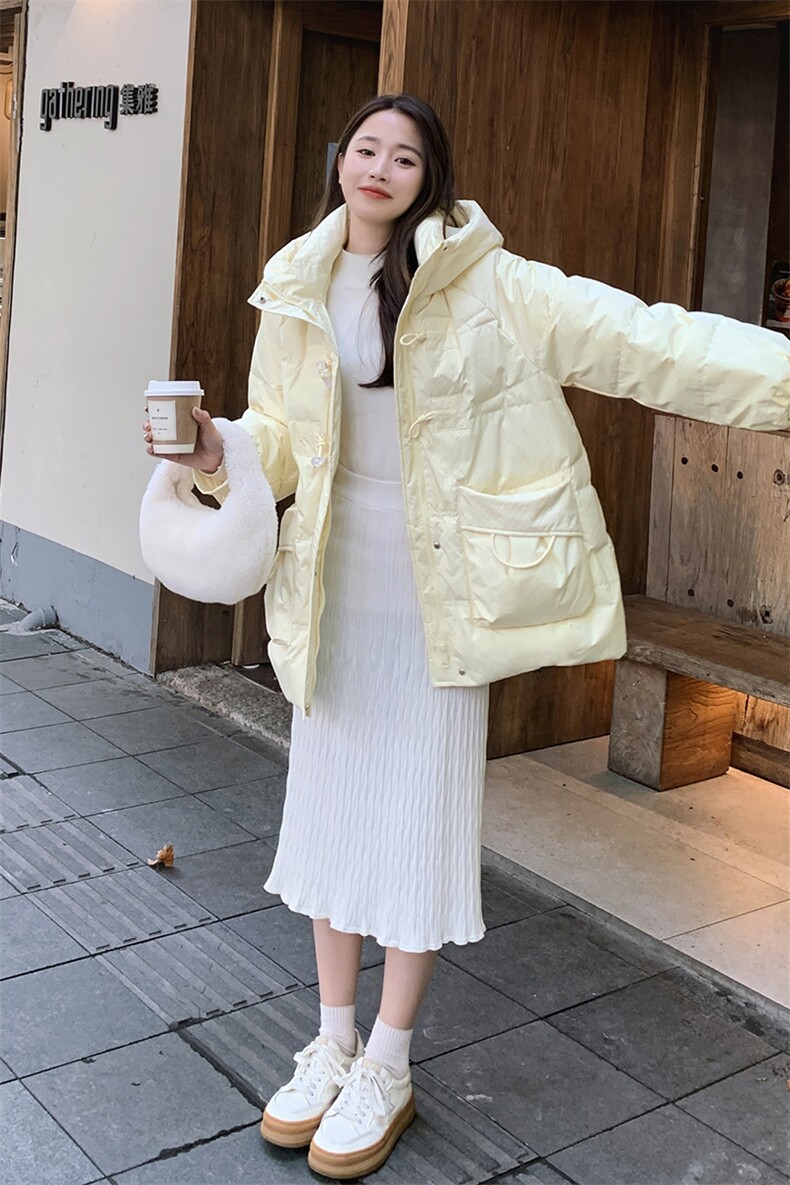 现货主推小个子连帽牛角扣白鸭羽绒服2C236-2221-P225-K328,女装羽绒服,2C236