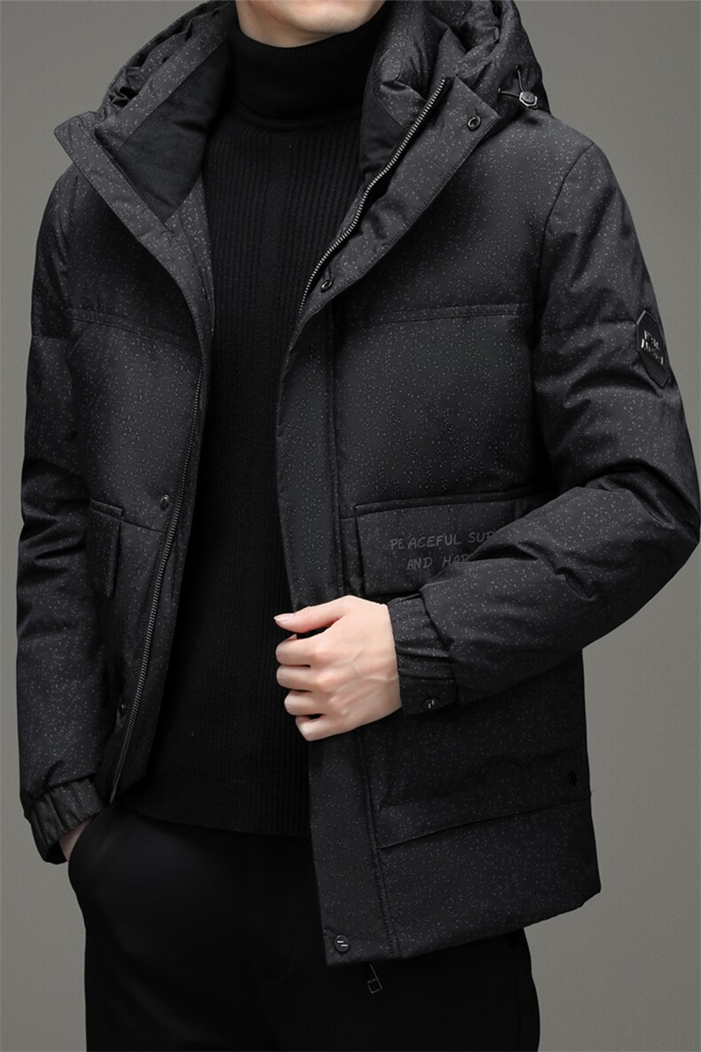 新款21冬季新款90%白鸭绒羽绒服男士休闲纯色连帽外套ZG2933-P295,男装羽绒服,电商B212（原钱塘6029）
