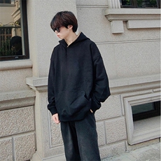 抖音得物高品质二开25秋冬美式重磅宽松纯色连帽贝壳刺绣卫衣W63，男装卫衣，电商A486