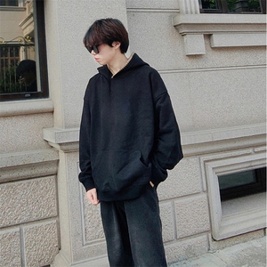 抖音得物高品质二开 25秋冬美式重磅宽松纯色连帽贝壳刺绣卫衣W63图片