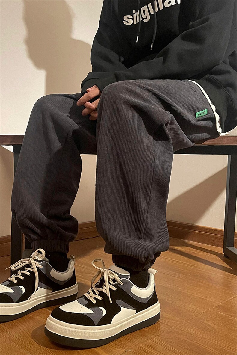 欧棉绒裤子男加绒加厚束脚休闲裤A388P60控88,男装卫衣,电商A309