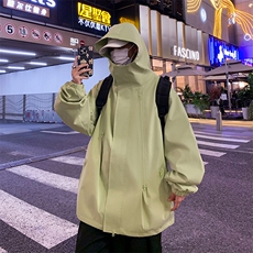 大码连帽冲锋衣户外春季新款夹克防水外套情侣款A266-JK8018-P45，男装夹克，电商A266