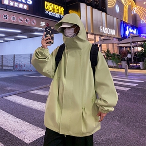 大码连帽冲锋衣户外春季新款夹克防水外套情侣款A266-JK8018-P45图片