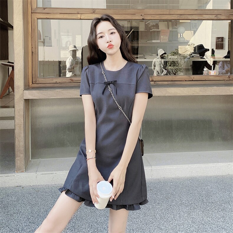 蝴蝶结花边短裙,女装连衣裙,浙宝113